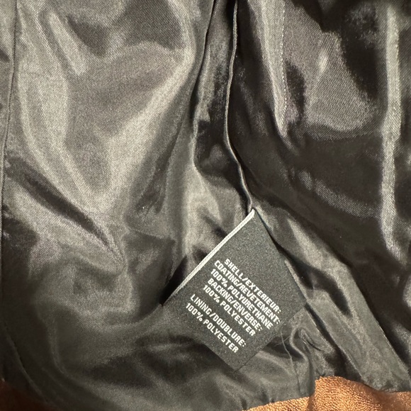 7 For All Mankind Women Copper Faux Leather Moto Jacket Size Small NWT - Picture 5 of 6